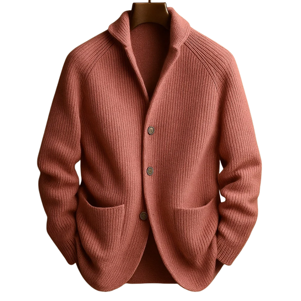 Lyraxs| Men's Ribbed Wool Blend Cardigan