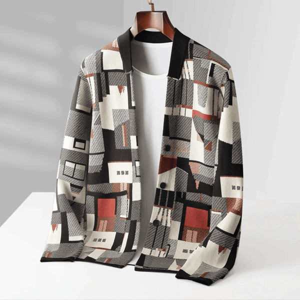 Lyraxs| Vincent Premium Knit Patchwork Cardigan