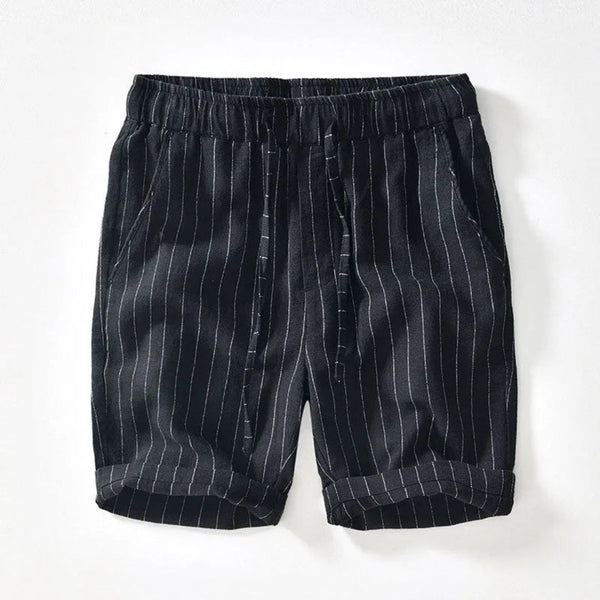 Lyraxs| Amber Pinstripe Linen Shorts
