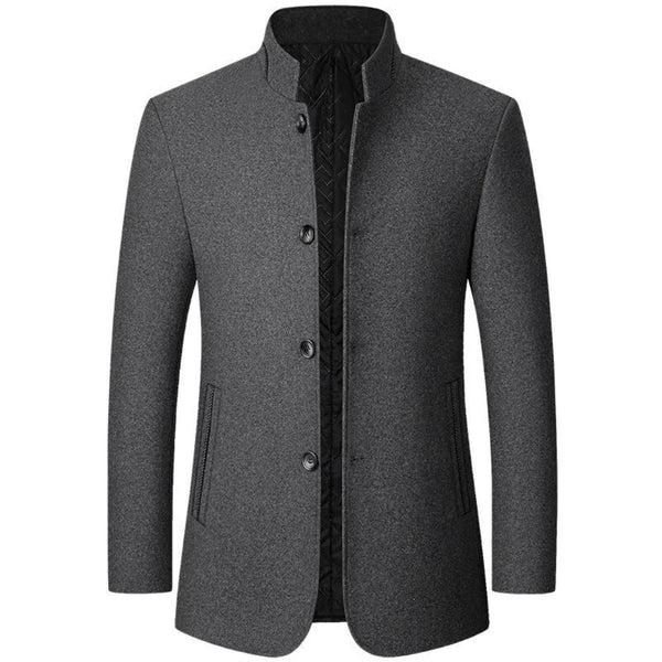 Lyraxs| Carl Stand Collar Wool Overcoat