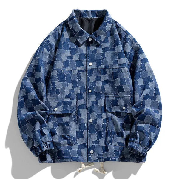 Lyraxs| Dave Checkered Denim Jacket