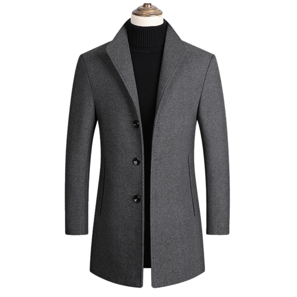 Lyraxs| Ashton Stand Collar Tailored Overcoat
