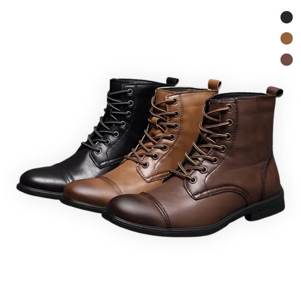 Lyraxs| Baron Classic Leather Combat Boots
