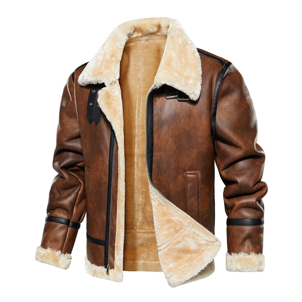 Lyraxs| Men's Shearling Leather Aviator Jacket