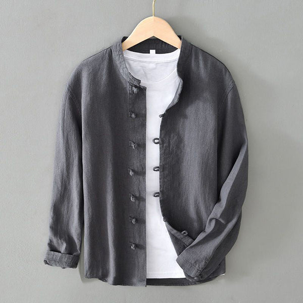 Lyraxs| Men’s Vintage Mandarin Shirt