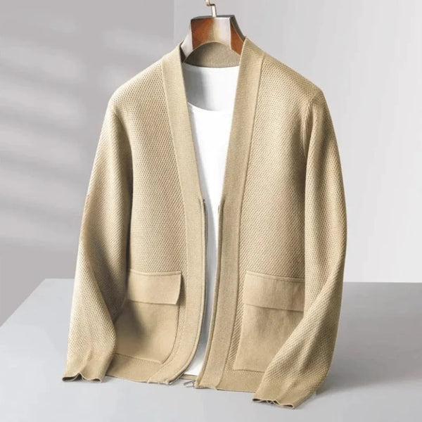 Lyraxs| Lorenzo Virgin Wool Button-Up Cardigan