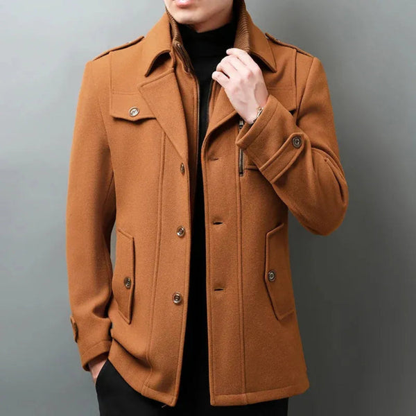 Lyraxs| Marc Button-Up Wool-Blend Overcoat