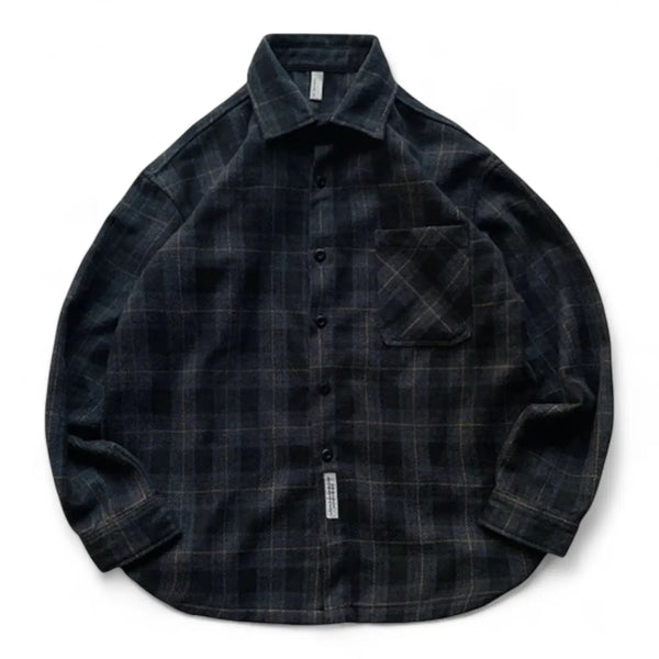 Lyraxs| Men's Dark Plaid Overshirt