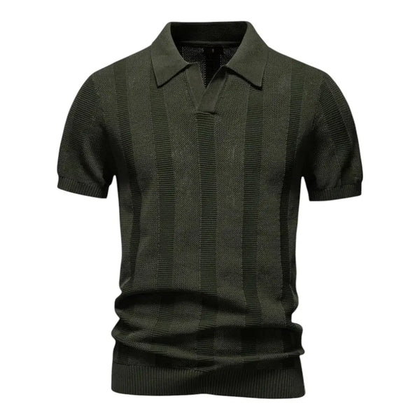 Lyraxs| Men's Textured Vertical-Knit Polo