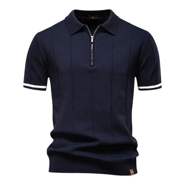 Lyraxs| Men's Zip Collar Knit Polo