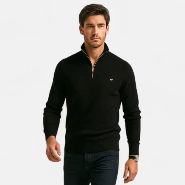 Lyraxs| Men’s Classic Half-Zip Cotton Knit Sweater