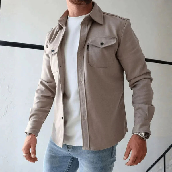 Lyraxs| Men’s Long-Sleeve Button-Up Overshirt
