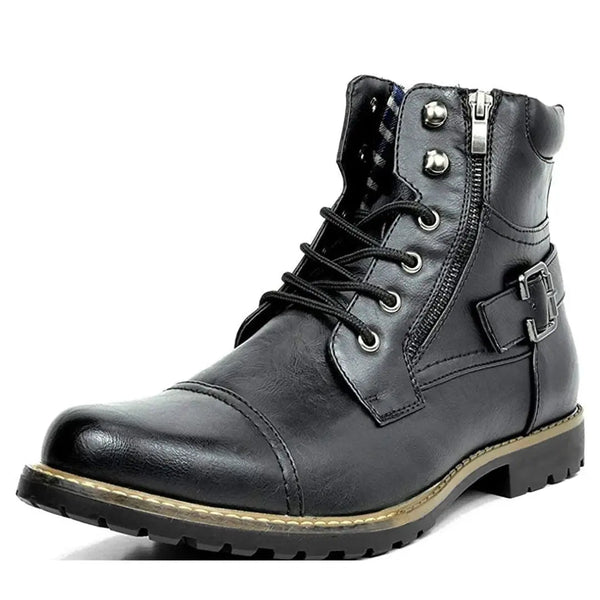 Lyraxs| Oliver Leather Combat Boots