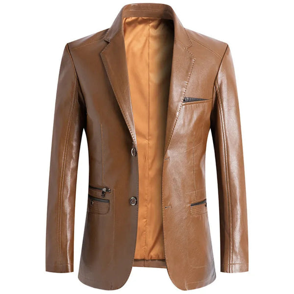 Lyraxs| Piolo Tailored Faux Leather Jacket