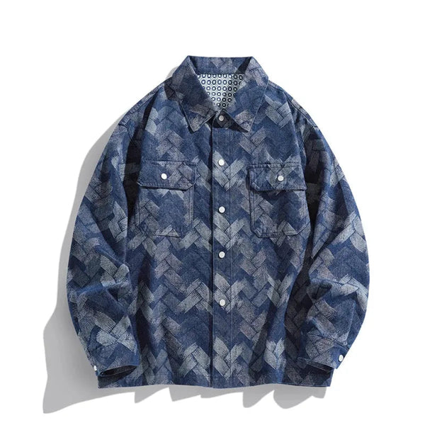 Lyraxs| Rain Patterned Denim Jacket