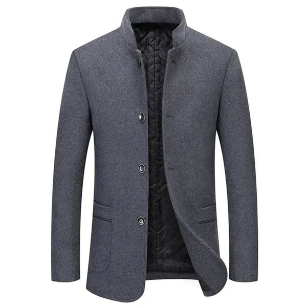 Lyraxs| Rio Stand Collar Button-Up Overcoat