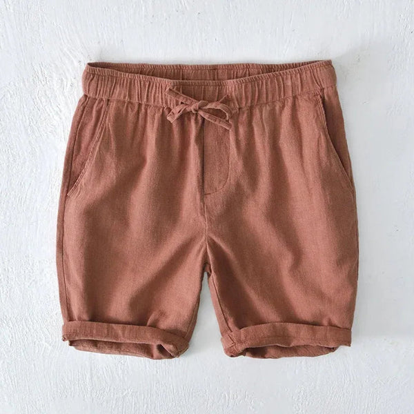 Lyraxs| Tom Drawstring Cotton-Linen Shorts