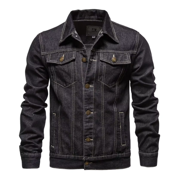 Lyraxs| Glen Slim Fit Denim Jacket