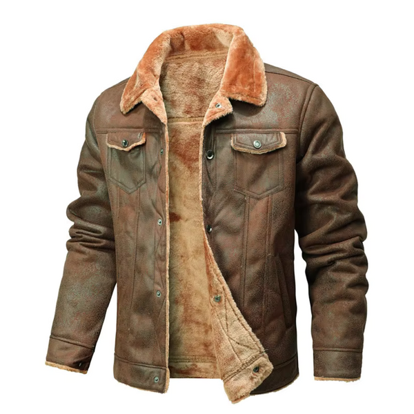 Lyraxs| Suede Faux Leather Men Jacket
